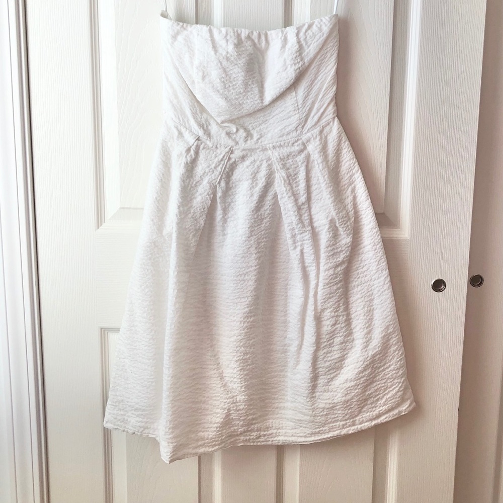 J.Crew White Strapless Dress